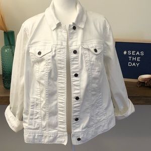 Talbots white jean jacket, size X
